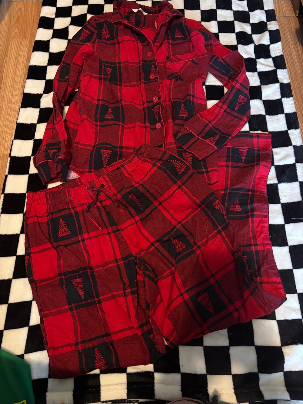 Size small Christmas plaid la vie en rose flannel pjs